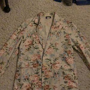 Vintage Tracy evans beige flower blazer fits large/ x large